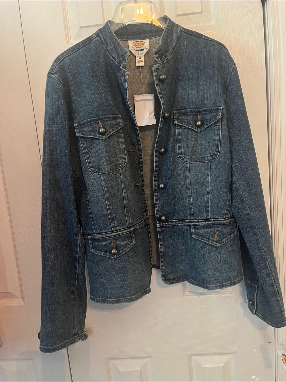 Talbots Dark Blue Denim Military-Style Jacket
